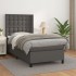 Cama box spring con colchón cuero sintético gris 90x190