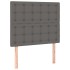 Cama box spring con colchón cuero sintético gris 90x190