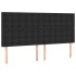 Cama box spring con colchón cuero sintético negro 160x200