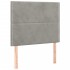 Cama box spring con colchón terciopelo gris claro 100x200