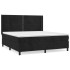Cama box spring con colchón terciopelo negro 160x200