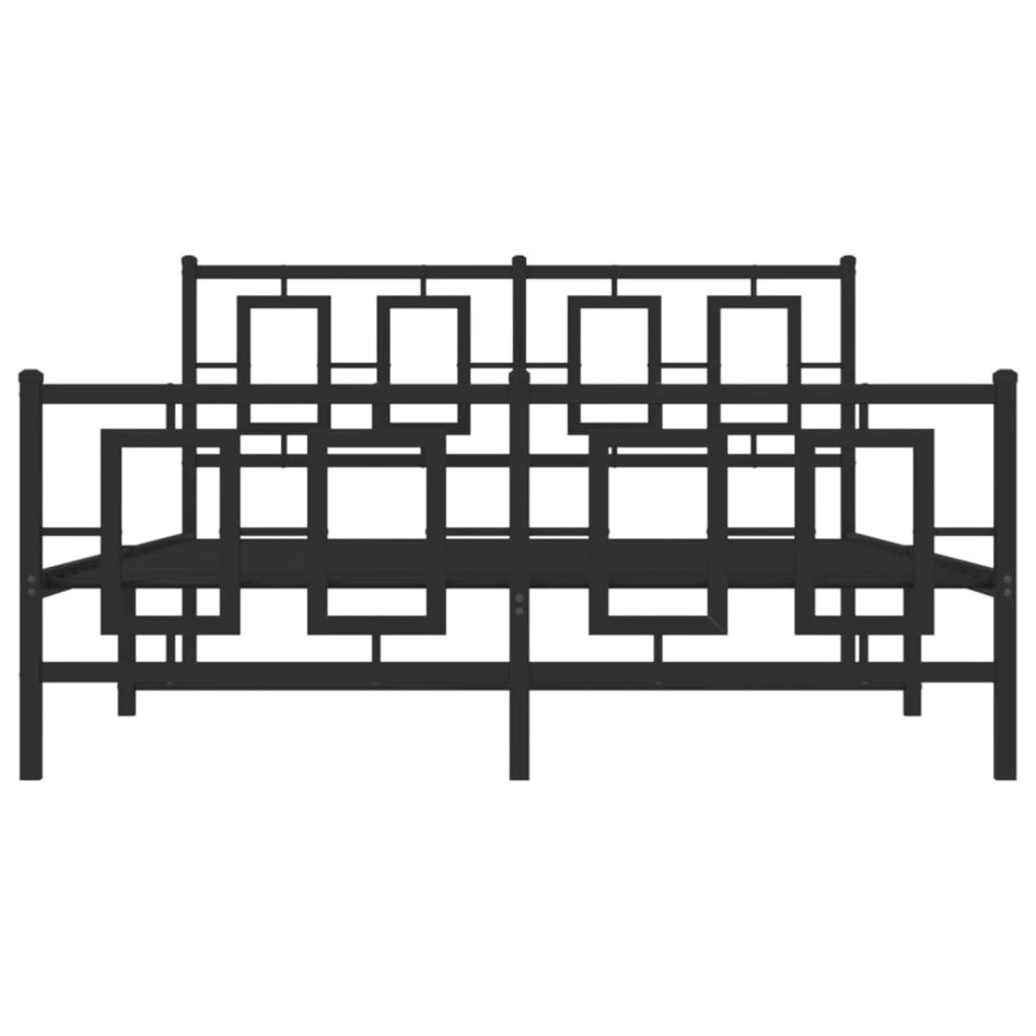 Estructura de cama cabecero y estribo metal negro 135x190