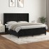 Cama box spring con colchón terciopelo negro 160x200