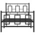Estructura de cama con cabecero y estribo metal negro 90x190