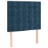 Cama box spring con colchón terciopelo azul oscuro 100x200
