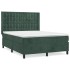 Cama box spring con colchón terciopelo verde oscuro 140x190