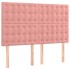 Cama box spring con colchón terciopelo rosa 140x200