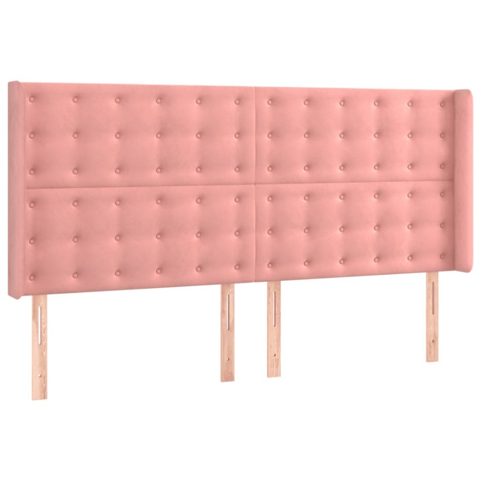 Cama box spring con colchón terciopelo rosa 160x200