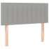 Cama box spring colchón y luces LED tela gris claro 100x200