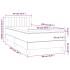 Cama box spring colchón y luces LED tela azul 90x200