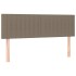 Cama box spring colchón y luces LED tela gris taupe 140x200