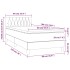 Cama box spring colchón y luces LED tela gris taupe 90x190