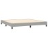 Cama box spring con colchón tela y LED gris claro 200x200