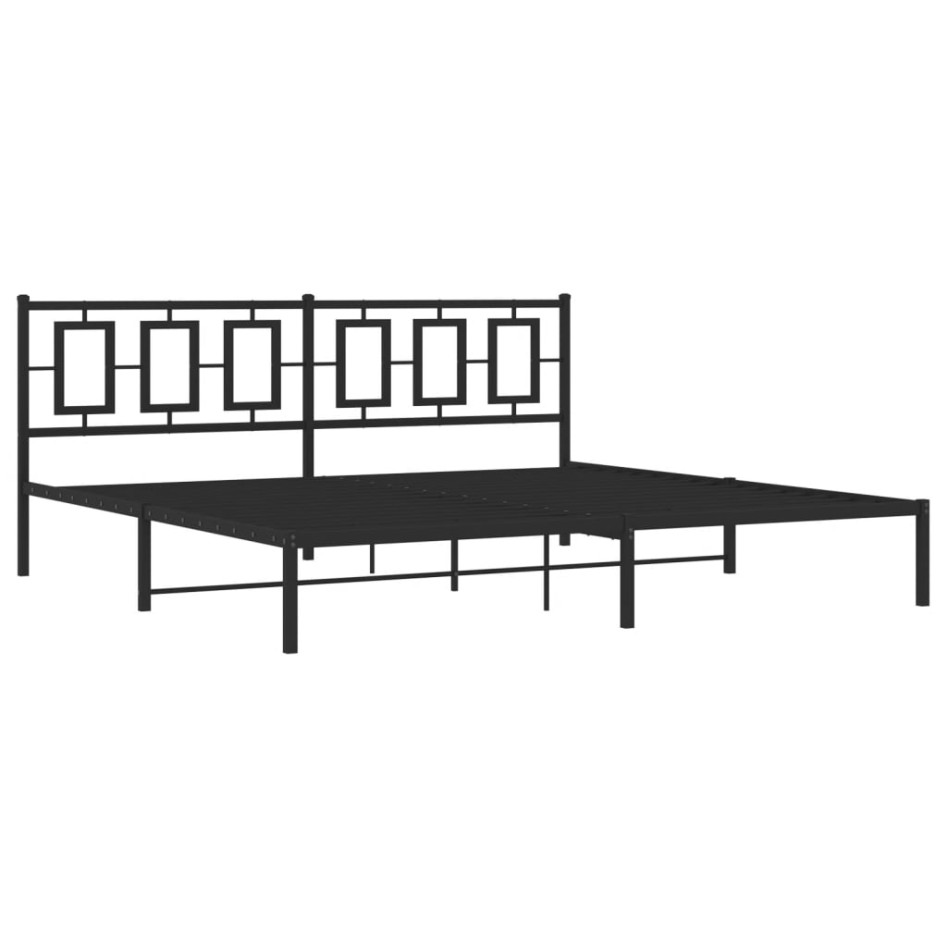 Estructura de cama con cabecero metal negro 193x203