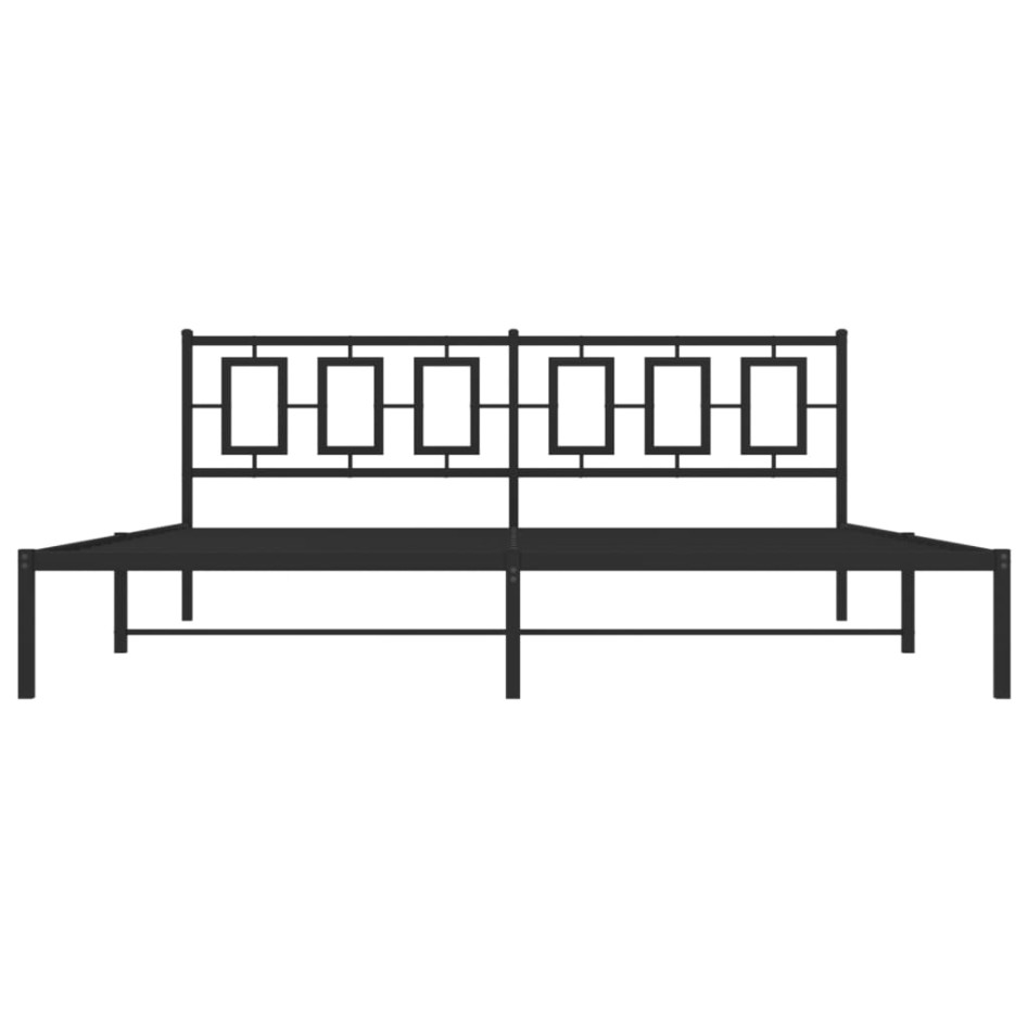 Estructura de cama con cabecero metal negro 193x203