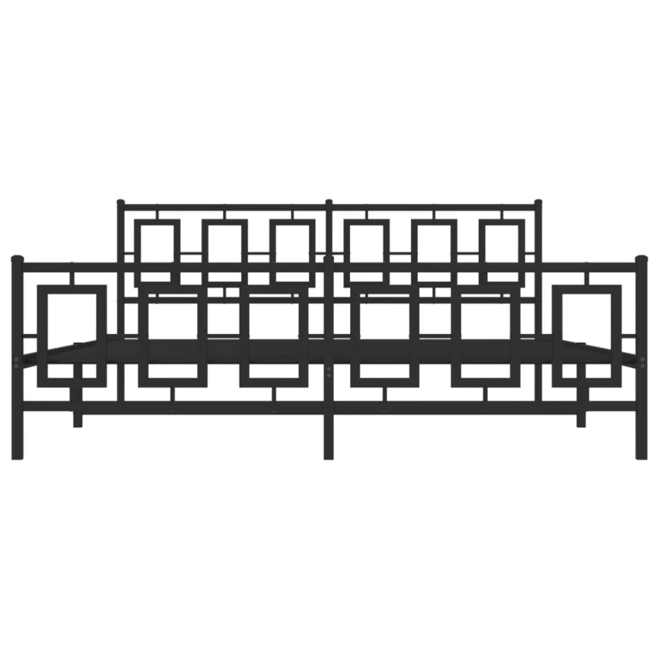 Estructura de cama cabecero y estribo metal negro 183x213