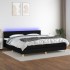 Cama box spring con colchón LED tela negro 200x200