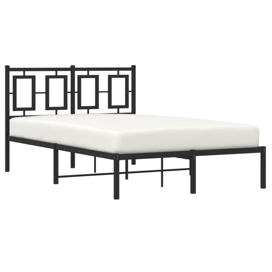 Estructura de cama con cabecero metal negro 120x200