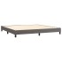 Cama box spring colchón y LED cuero sintético gris 200x200