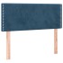 Cama box spring colchón y LED terciopelo azul oscuro 100x200