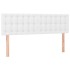 Cama box spring colchón y LED cuero sintético blanco 140x190