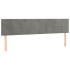 Cama box spring colchón y LED terciopelo gris claro 200x200