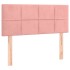 Cama box spring colchón y LED terciopelo rosa 100x200