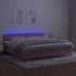 Cama box spring colchón y LED terciopelo rosa 200x200