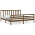 Estructura cama y cabecero madera maciza marrón miel 200x200