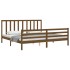 Estructura cama y cabecero madera maciza marrón miel 200x200