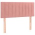 Cama box spring colchón y LED terciopelo rosa 120x200