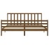 Estructura cama y cabecero madera maciza marrón miel 200x200