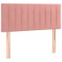 Cama box spring colchón y LED terciopelo rosa 80x200