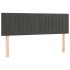 Cama box spring colchón y LED terciopelo gris oscuro 140x200