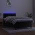 Cama box spring colchón y LED terciopelo negro 90x190