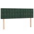 Cama box spring colchón y LED terciopelo verde oscuro