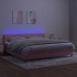 Cama box spring colchón y LED terciopelo rosa 200x200