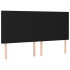 Cama box spring colchón y luces LED tela negro 160x200