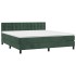 Cama box spring colchón y LED terciopelo verde oscuro