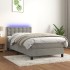 Cama box spring colchón y LED terciopelo gris claro 90x190