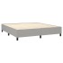 Cama box spring colchón y luces LED tela gris claro 180x200