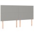 Cama box spring colchón y luces LED tela gris claro 180x200
