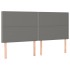 Cama box spring colchón y luces LED tela gris oscuro 180x200