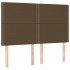 Cama box spring colchón luces LED tela marrón oscuro 140x190