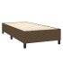 Cama box spring colchón luces LED tela marrón oscuro
