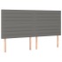 Cama box spring colchón y luces LED tela gris oscuro 160x200