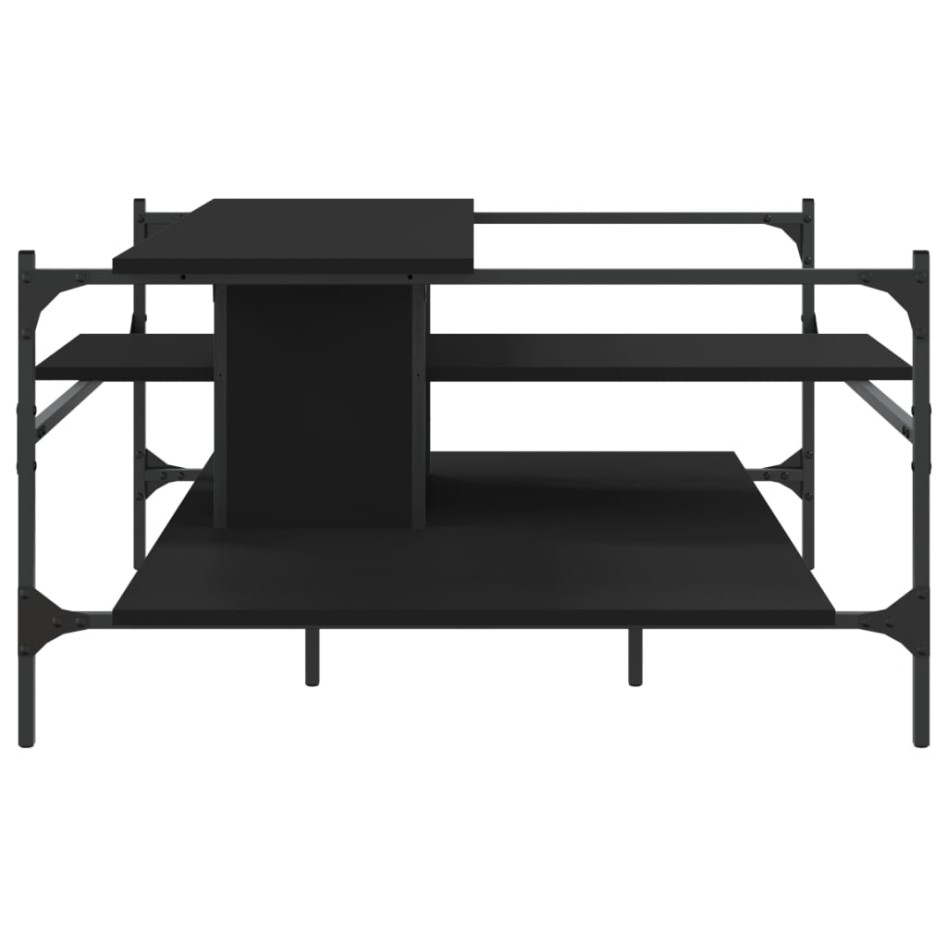 Mesa de centro madera de ingeniería negro 100x100x48,5