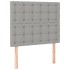 Cama box spring colchón y luces LED tela gris claro 90x190