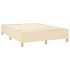 Cama box spring colchón y luces LED tela crema 140x190