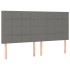Cama box spring colchón y luces LED tela gris oscuro 160x200